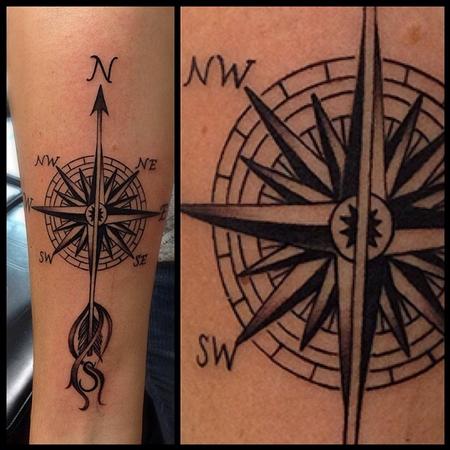 Tattoos - Compass Forearm Tattoo - 84103